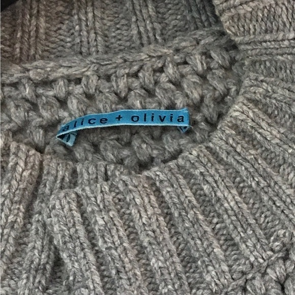 Alice + Olivia Gray Cashmere Wool Belted Cardigan Sweater - Picture 9 of 15